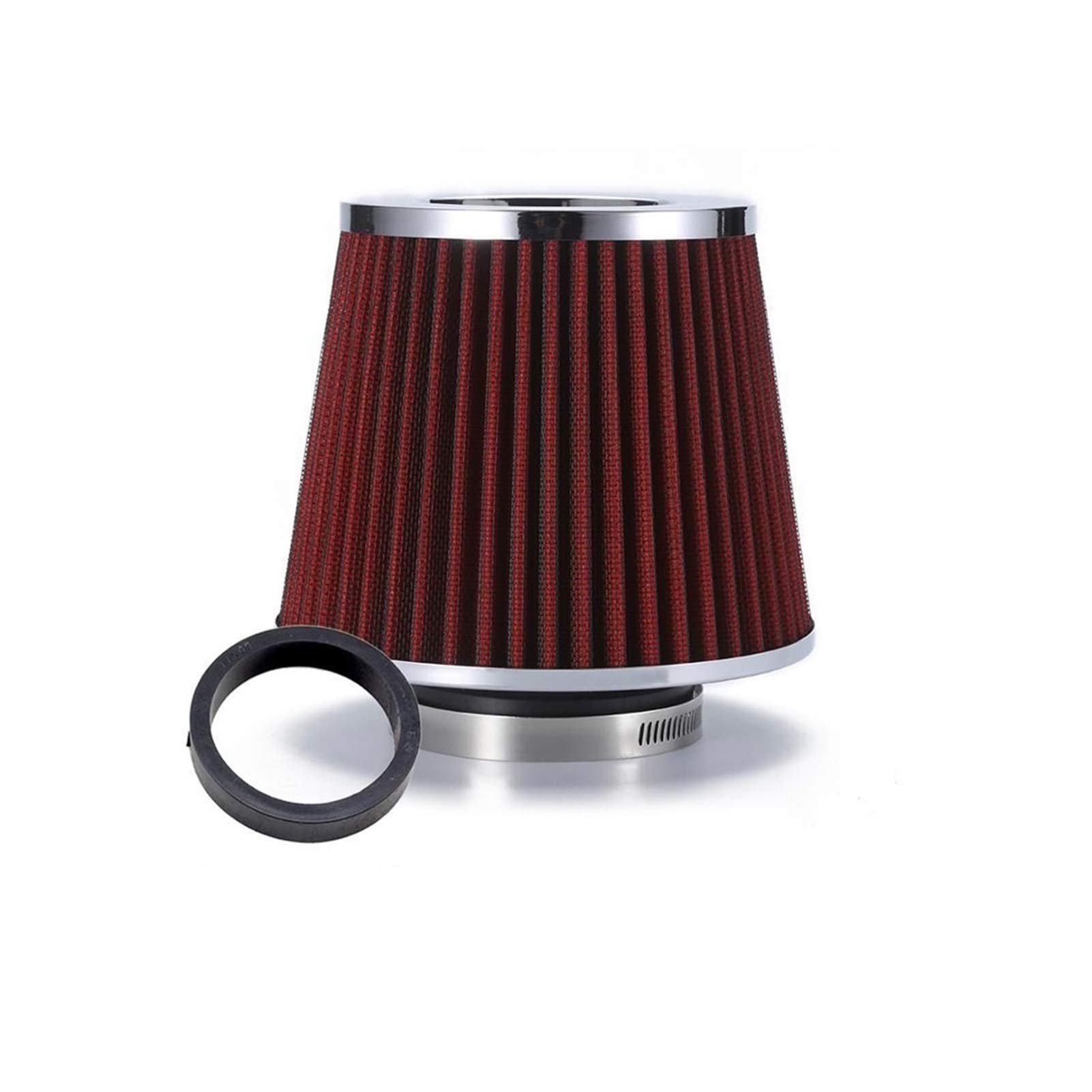 Ersatz-Luftfilter Luftfilter Auto 65 76mm Ersatz Luftfilter Universal Sport Kaltlufteinlassfilter Leistung Autoteile(Red 65mm) von Szwaldaper