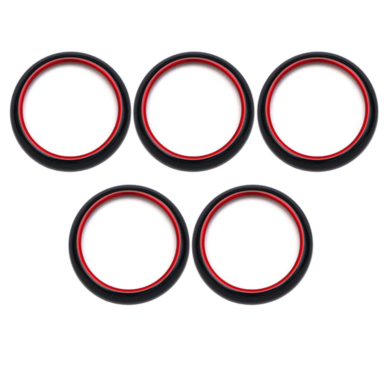 Szwaldaper, for Mercedes-Benz, AB CLA GLA Klasse W176 W246 W117 X156 Armaturenbrett Lüftungsschlitz Dekoration Zierleiste Aufkleber Auto-Styling Auto-Entlüftungsringabdeckung(Black Red) von Szwaldaper