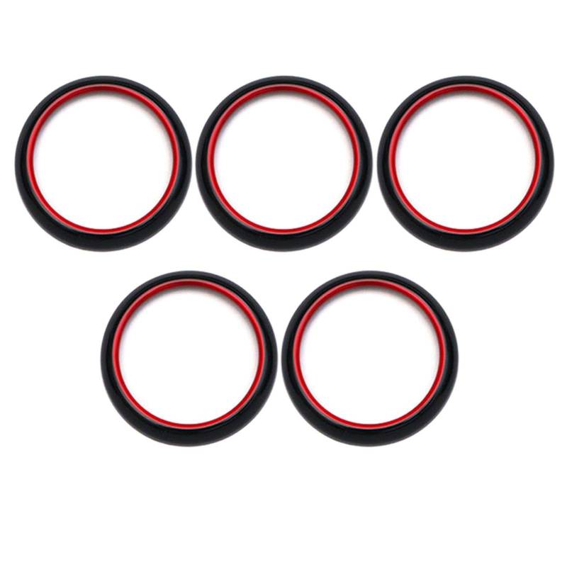 Szwaldaper, for Mercedes-Benz, AB CLA GLA Klasse W176 W246 W117 X156 Armaturenbrett Lüftungsschlitz Dekoration Zierleiste Aufkleber Auto-Styling Auto-Entlüftungsringabdeckung(Black Red) von Szwaldaper