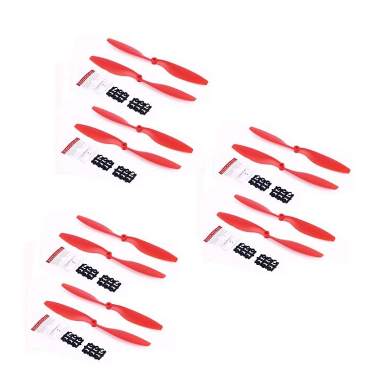 Szwaldaper 12 Stück 10x4,5 1045 1045R Propeller-Ersatzstützen, for DJI, F450 F550 Multi-Copter RC Kamera Drohne Ersatzteile CW CCW Flügel Kits Drohnenblattpropeller(Red) von Szwaldaper