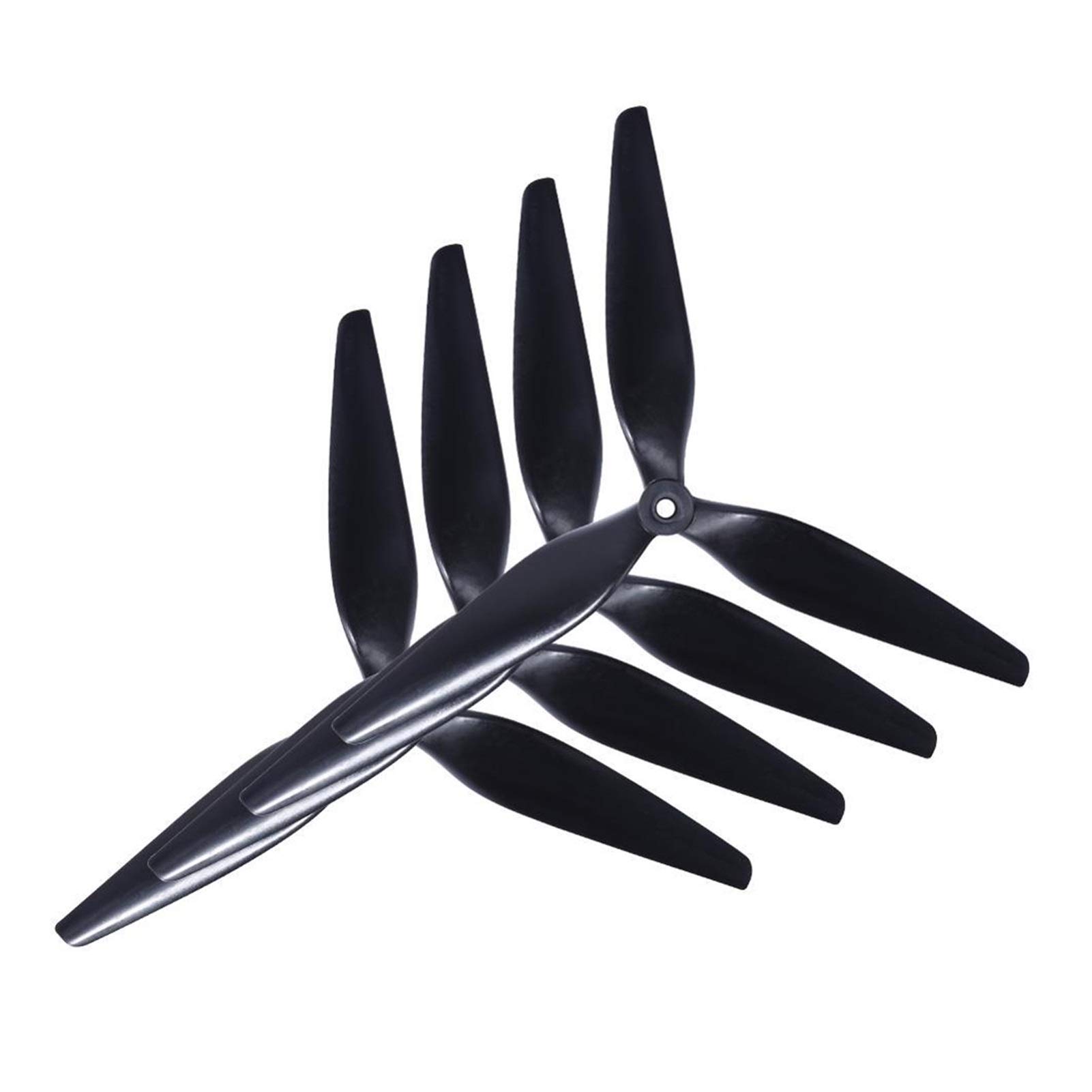 Szwaldaper 4-teiliger HQ Macroquad Prop 3-Blatt/dreiblättriges Blatt Propeller aus schwarz-kohlenstoffverstärktem Nylon FPV 10X5X3/9X5X3 1050/9050 10 Zoll/9 Zoll Drohnenblattpropeller(4pcs 10X5X3) von Szwaldaper