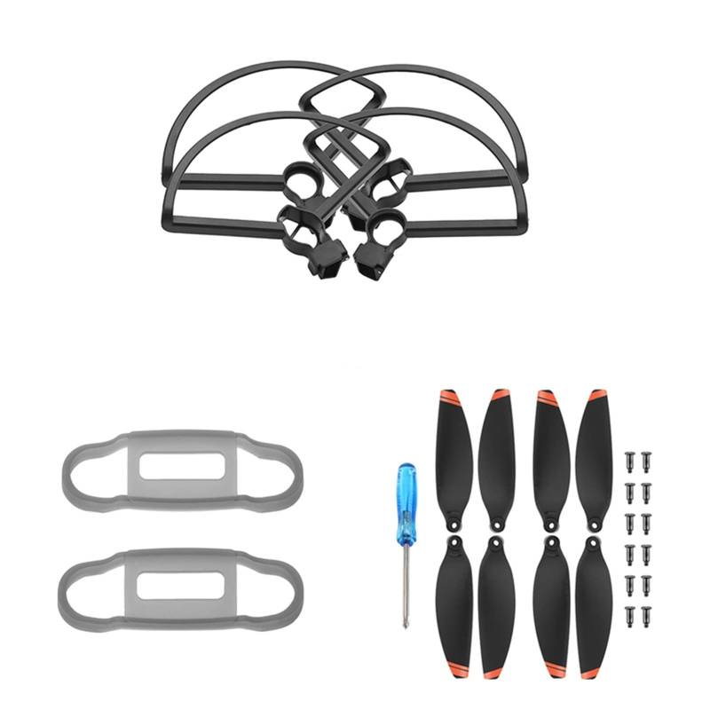 Szwaldaper 4-teiliges Schnellverschluss-Propeller-GuardDrone-Zubehör, Propeller-Klingenschutzringabdeckung, Schutzset, for DJI, for Mavic, for Mini, 2 Drohnenblattpropeller(Black Set) von Szwaldaper