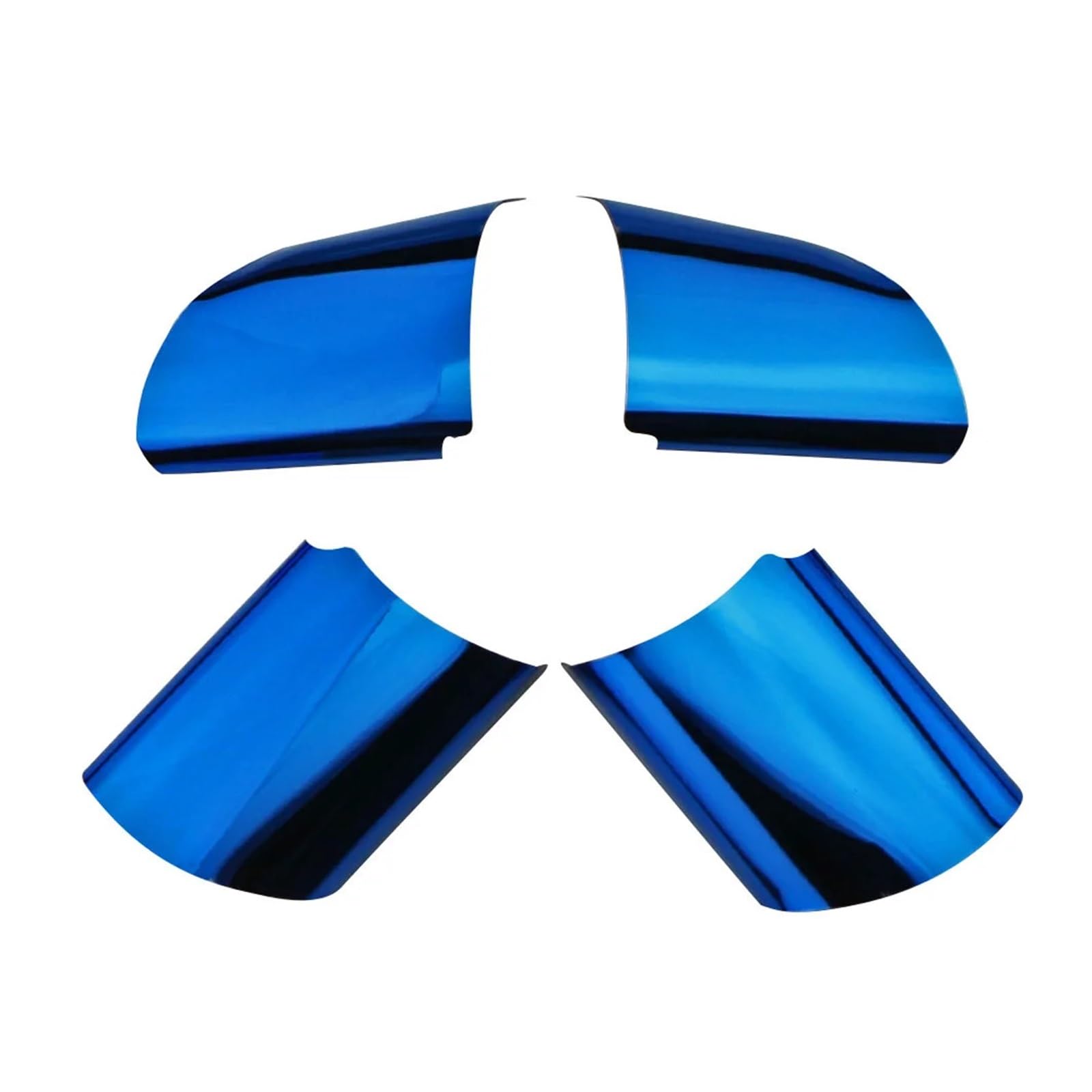 Szwaldaper 4-teiliges Set Edelstahl-Lenkradverkleidung mit Pailletten, for Ford, for Focus 2 Mk2 2005–2012, Autozubehör Auto-Lenkradaufkleber(Blue) von Szwaldaper