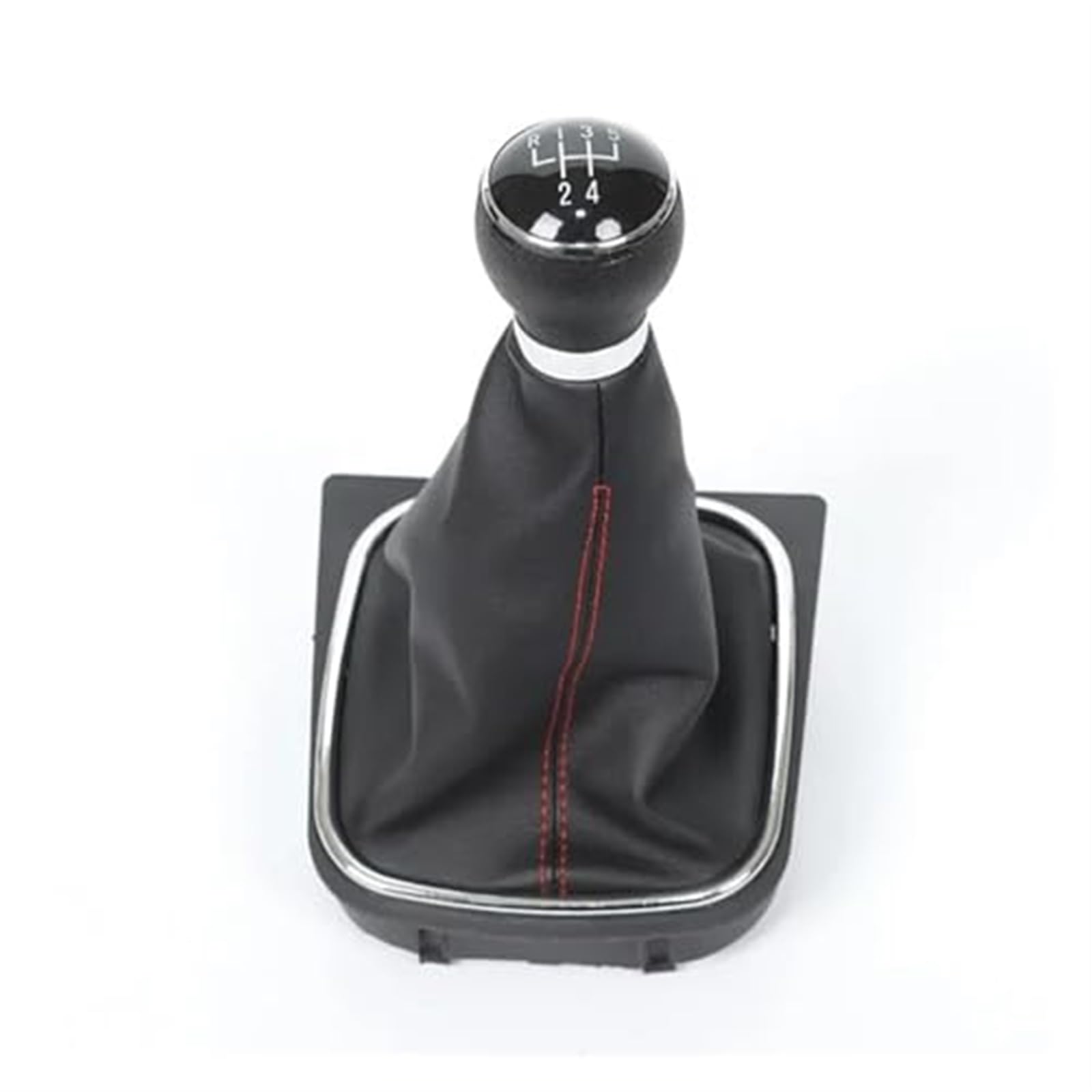 Szwaldaper 5/6-Gang-Schaltknauf-Abdeckung, for Golf, 6 MK6, for Jetta, V VI 2005–2014, Hebelmanschette, schwarzes Leder-Set Automatik-Schaltknauf(Black 5 Speed) von Szwaldaper