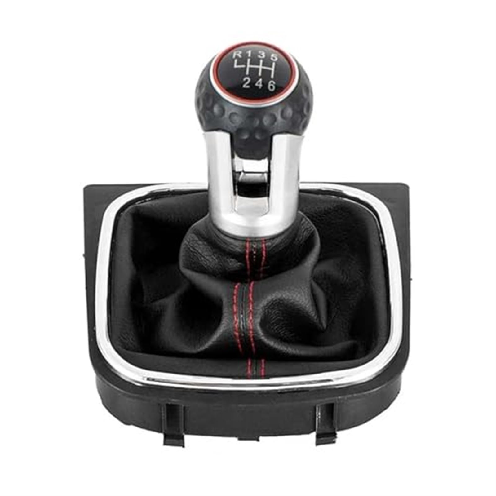 Szwaldaper 5/6-Gang-Schaltmanschetten-Abdeckung, for Golf, 6 MK6 GTI GTD R20 2009–2013, 5/6-Gang-Schaltknauf, Autohebel, Handballmanschette Automatik-Schaltknauf(Black 6 Speed) von Szwaldaper