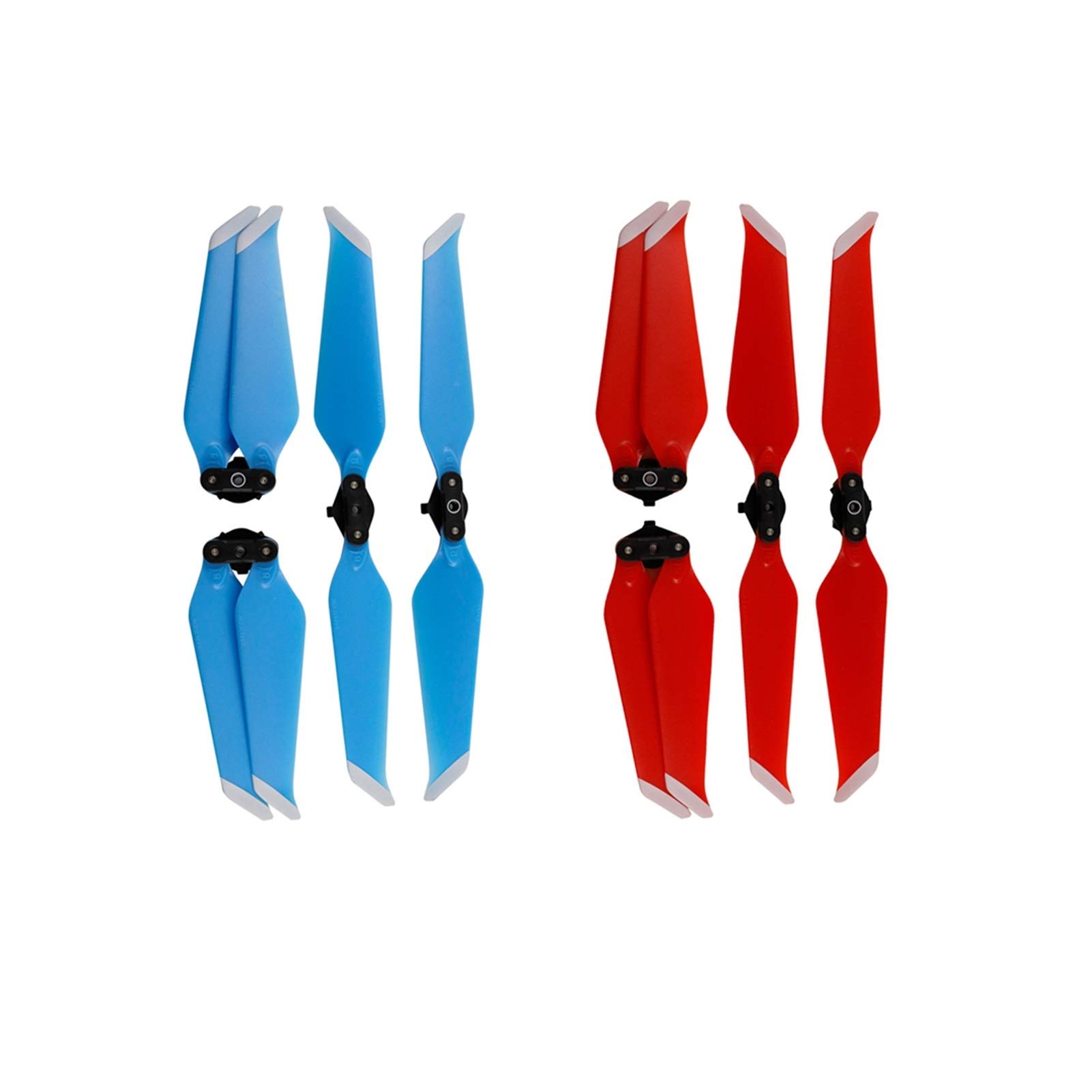 Szwaldaper 8-teiliger Propeller, for DJI, for Mavic 2 Pro Zoom 8743 Geräuscharme Propeller Schnellverschluss-Klappklinge Geräuschreduzierung Propeller Drohnenzubehör Drohnenblattpropeller(Blue Red) von Szwaldaper