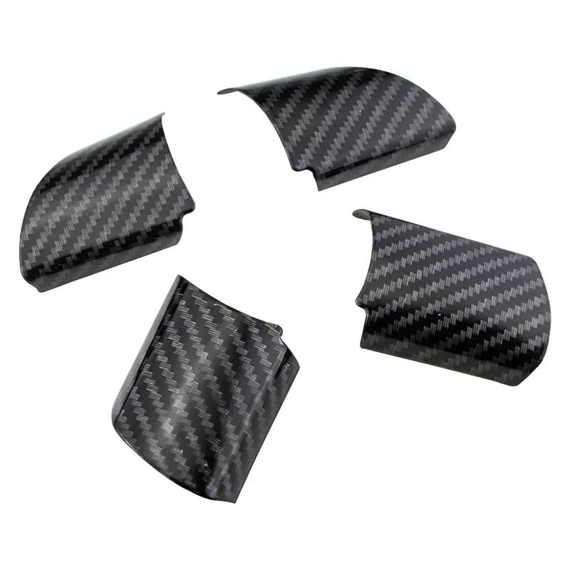 Szwaldaper ABS Auto Lenkrad Panel Dekoration Abdeckung Pailletten Trim Aufkleber, for Ford, for Focus MK2 2 2005-2012, Aufkleber Zubehör Auto-Lenkradaufkleber(Carbon Fiber Black) von Szwaldaper