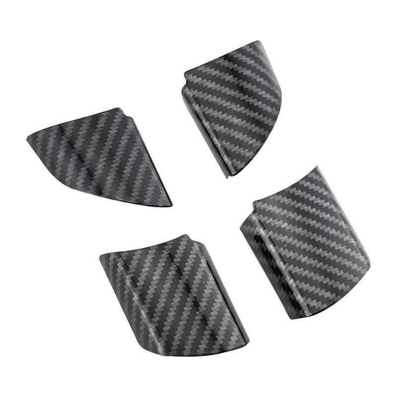 Szwaldaper ABS Auto Lenkrad Panel Dekoration Abdeckung Pailletten Trim Aufkleber, for Ford, for Focus MK2 2 2005-2012, Aufkleber Zubehör Auto-Lenkradaufkleber(Carbonfiber black4pc) von Szwaldaper