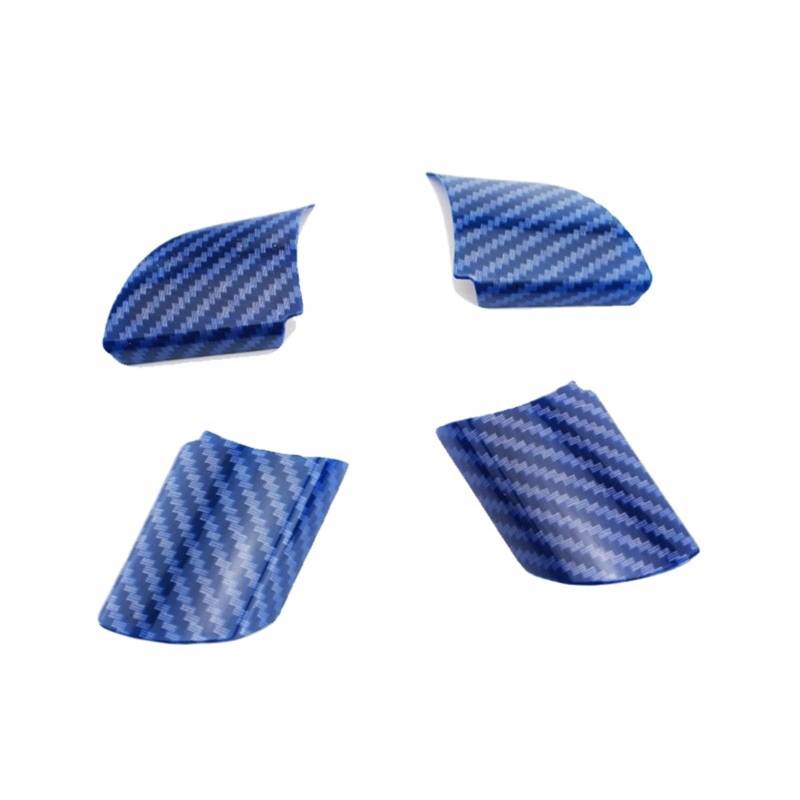 Szwaldaper ABS-Innenraum-Auto-Lenkrad-Panel-Abdeckungs-Ordnungsaufkleber, for Ford, for Focus 2 MK2 2005–2011, Auto-Styling-Aufkleber-Zubehör Auto-Lenkradaufkleber(Carbon Fiber Blue) von Szwaldaper