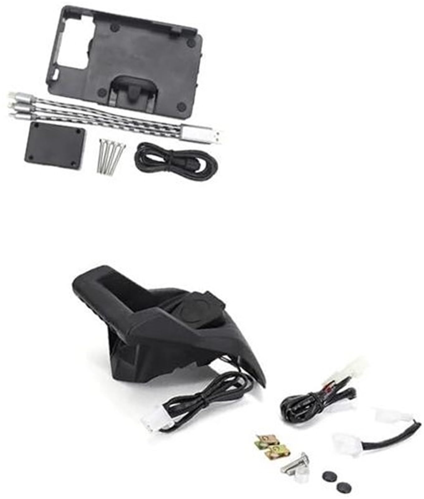 Szwaldaper Abnehmbarer Telefonhalter, for Tmax 560, for T MAX 530 DX SX Motorrad-Telefonnavigationshalterung USB-Ladeanschluss-Konverterhalterhalterung Telefonhalterung für den Lenker(Black A) von Szwaldaper