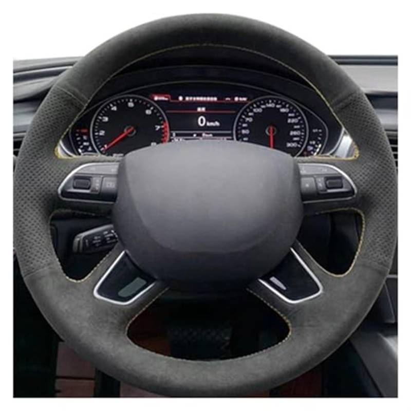 Szwaldaper Auto-Lenkradabdeckung, for Q7 2012–2015 Q3 Q5 2013–2016 A4 Lenkradabdeckung für Fahrzeuge(Black 3 Colors Thread) von Szwaldaper