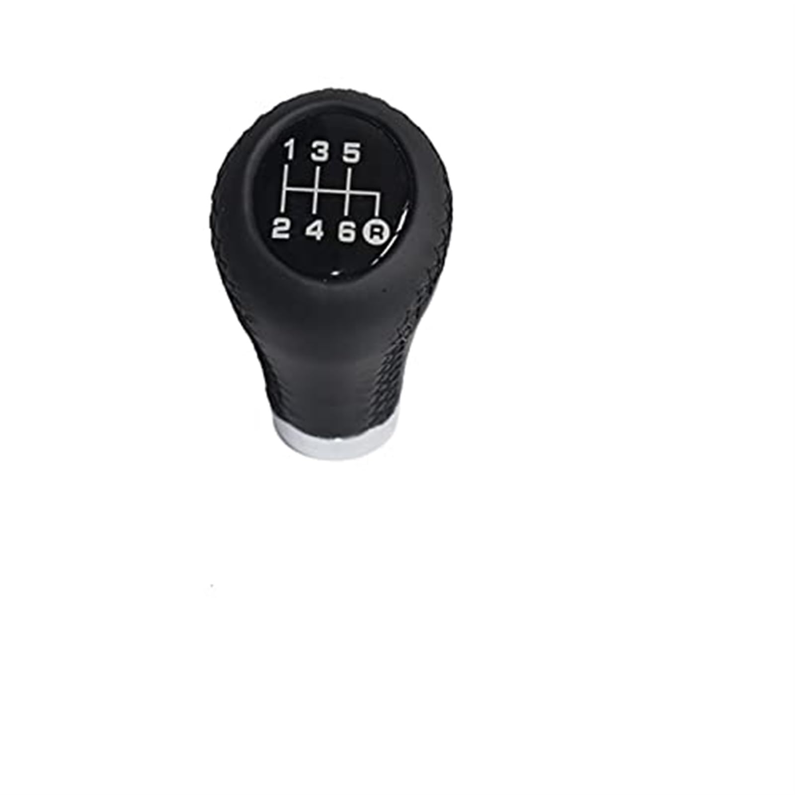 Szwaldaper Auto-Schalthebelabdeckung, 5- und 6-Gang-Leder, Auto-Schaltknaufkopf for coolen Griff, Kugelhebel, Schaltknauf, Auto Auto-Shifter-Adapter(Black Black Line 6 Speed) von Szwaldaper