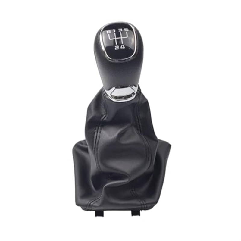 Szwaldaper Auto-Schaltknauf-Abdeckung, for Skoda, for Octavia, A5 A6 2004–2012, manueller 5-/6-Gang-Hebelgriff, Gamasche, Leder-Kofferraumhülle Automatik-Schaltknauf(Black 5 Speed-Set) von Szwaldaper