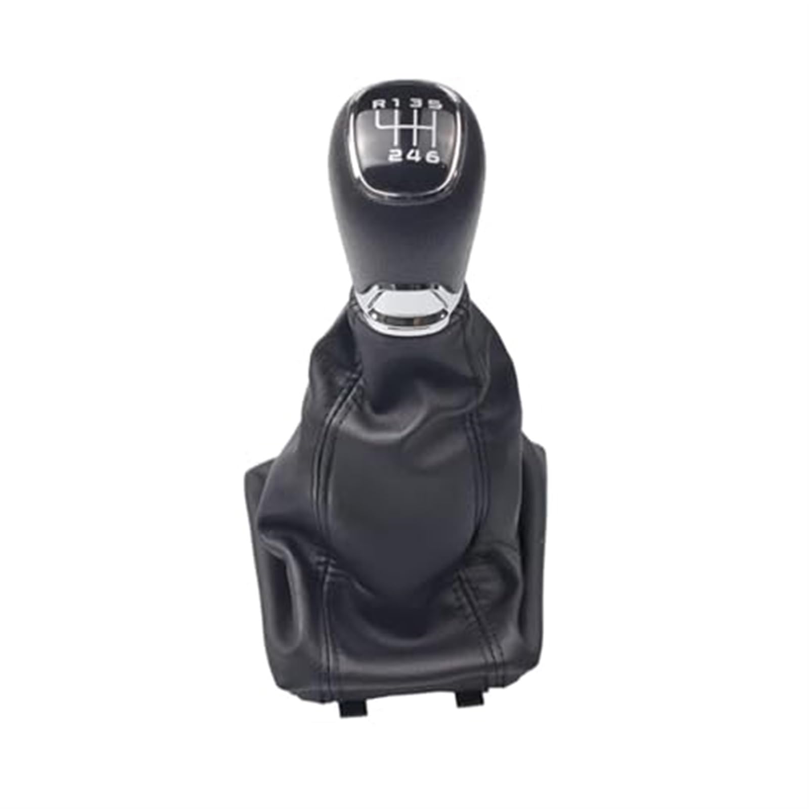 Szwaldaper Auto-Schaltknauf-Abdeckung, for Skoda, for Octavia, A5 A6 2004–2012, manueller 5-/6-Gang-Hebelgriff, Gamasche, Leder-Kofferraumhülle Automatik-Schaltknauf(Black 6 Speed-Set) von Szwaldaper