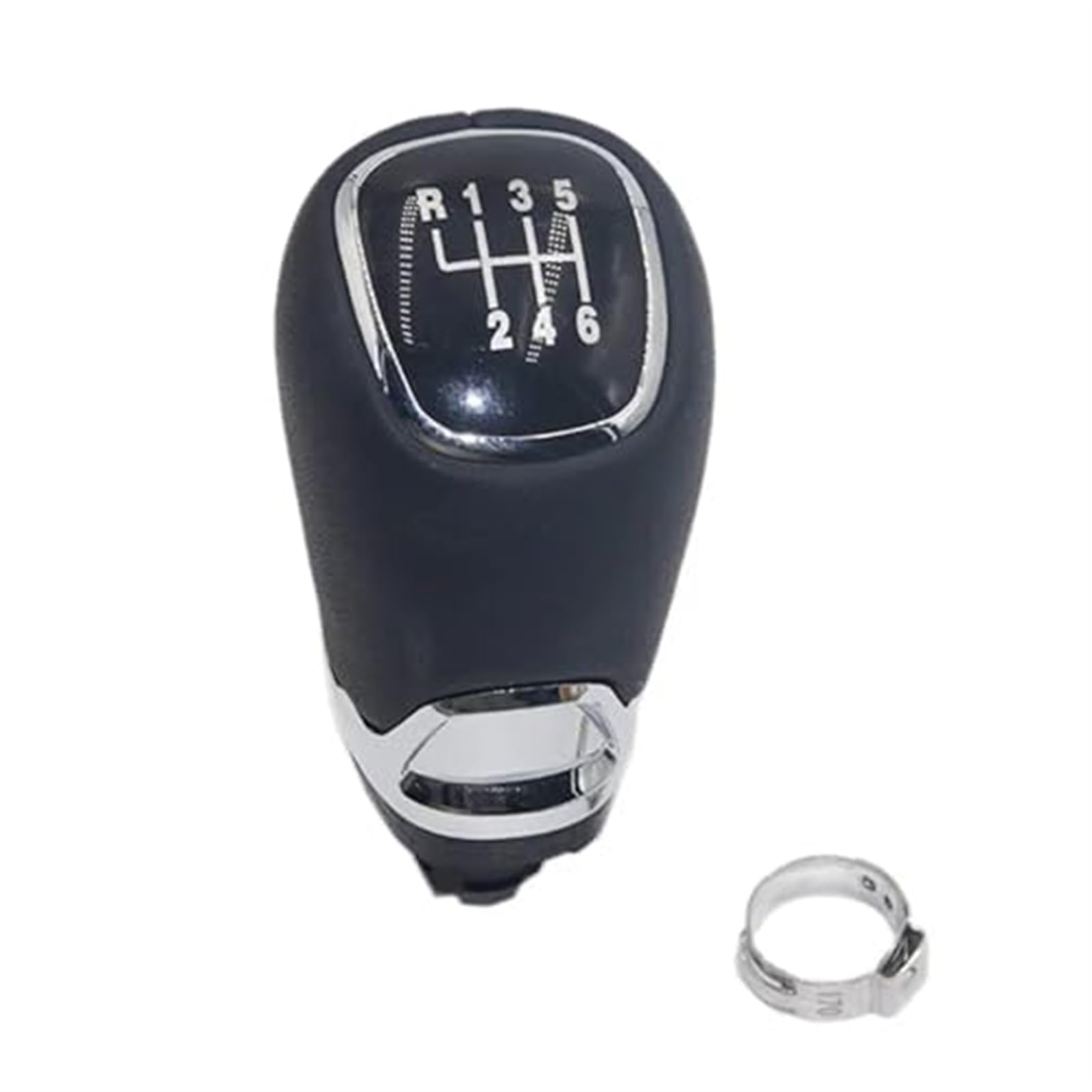 Szwaldaper Auto Schaltknauf Hebel Stick Griff Gamasche Leder Kofferraum Abdeckung Fall, for Skoda, for Octavia, A5 A6 2004-2012 Automatik-Schaltknauf(Black 6 Speed knob) von Szwaldaper