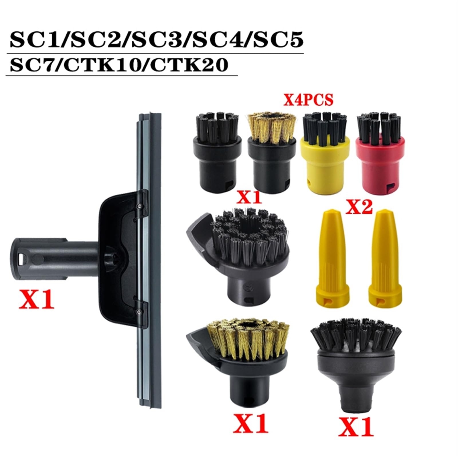 Szwaldaper Dampf Staubsauger SC2 SC3 SC7 CTK10 Leistungsstarke düse Reinigung Pinsel Kopf Spiegel Werkzeug Pinsel Ersatzteile Zubehör Ersatzteile für Dampfreiniger(Gray) von Szwaldaper
