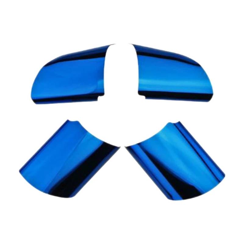 Szwaldaper Edelstahl Auto Lenkrad Dekoration Abdeckung Trim Aufkleber, for Ford, for Focus 2 MK2 2005-2011, Zubehör Blau Auto-Lenkradaufkleber von Szwaldaper