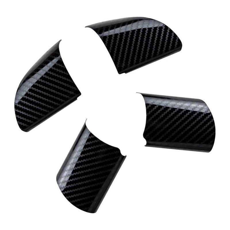 Szwaldaper Edelstahl-Auto-Lenkrad-Dekorations-Abdeckungs-Ordnungsaufkleber, for Ford, for Focus 2 MK2 2005–2011, Zubehör 4 Stück Auto-Lenkradaufkleber(Carbon Fiber) von Szwaldaper