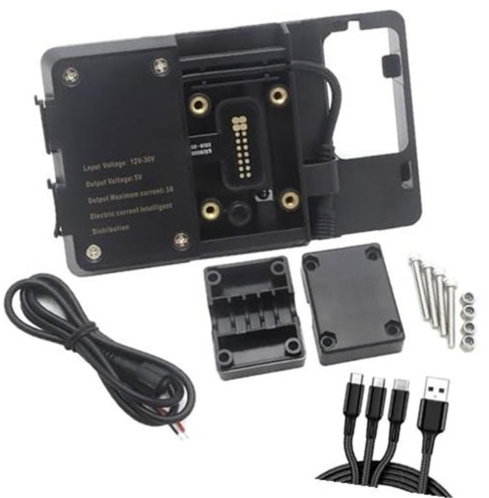 Szwaldaper GPS Moto Telefon Halterung, for TRK502, for TRK520X 2016- Handy Navigation Halterung GPS USB Telefon Aufladen Telefonhalterung für den Lenker(Black A) von Szwaldaper