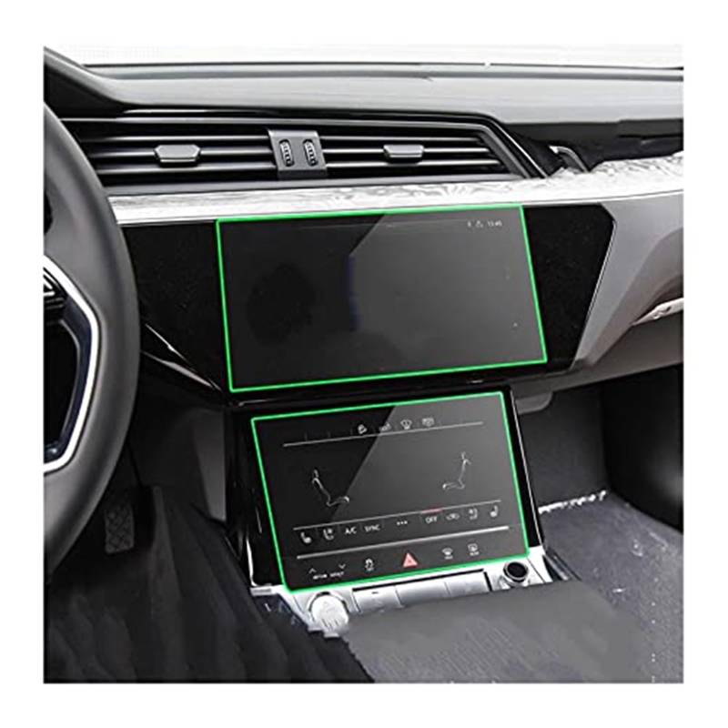 Szwaldaper Instrumenten-Displayschutzfolie for E-tron 2018–2021, Auto-Armaturenbrett-Schutzfolie, GPS, gehärtetes Glas, LCD-Display-Schutzfolie, gehärtetes Glas GPS-Displayschutzfolie(BLACK Navigation von Szwaldaper