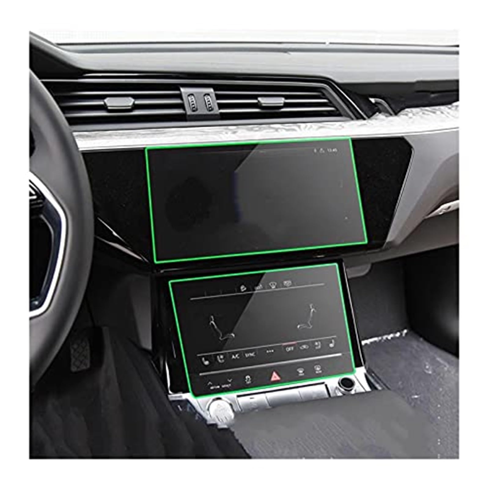 Szwaldaper Instrumenten-Displayschutzfolie for E-tron 2018–2021, GPS, gehärtetes Glas, LCD-Display-Schutzfolie, Auto-Armaturenbrett-Schutzfolie, gehärtetes Glas GPS-Displayschutzfolie(BLACK Navigation von Szwaldaper