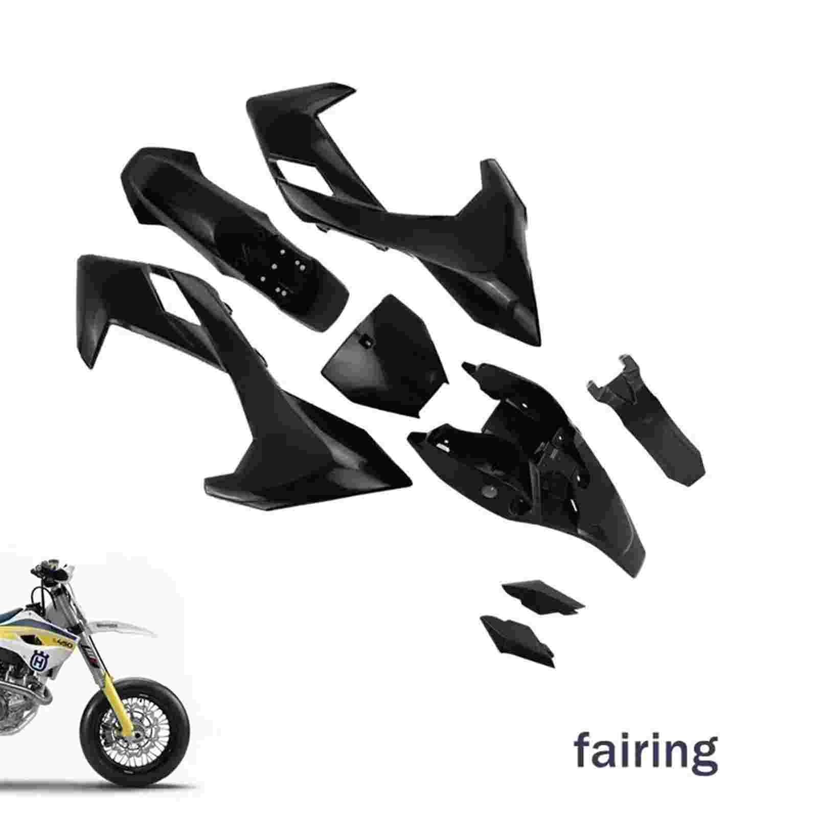 Szwaldaper Kunststoff-Kotflügelverkleidungs-Set, Kunststoff-Motorrad-Karosserieabdeckung, China, for Husqvarna, 65 Pit Dirt Bike-Zubehör Motorradverkleidungsschalen(Black) von Szwaldaper