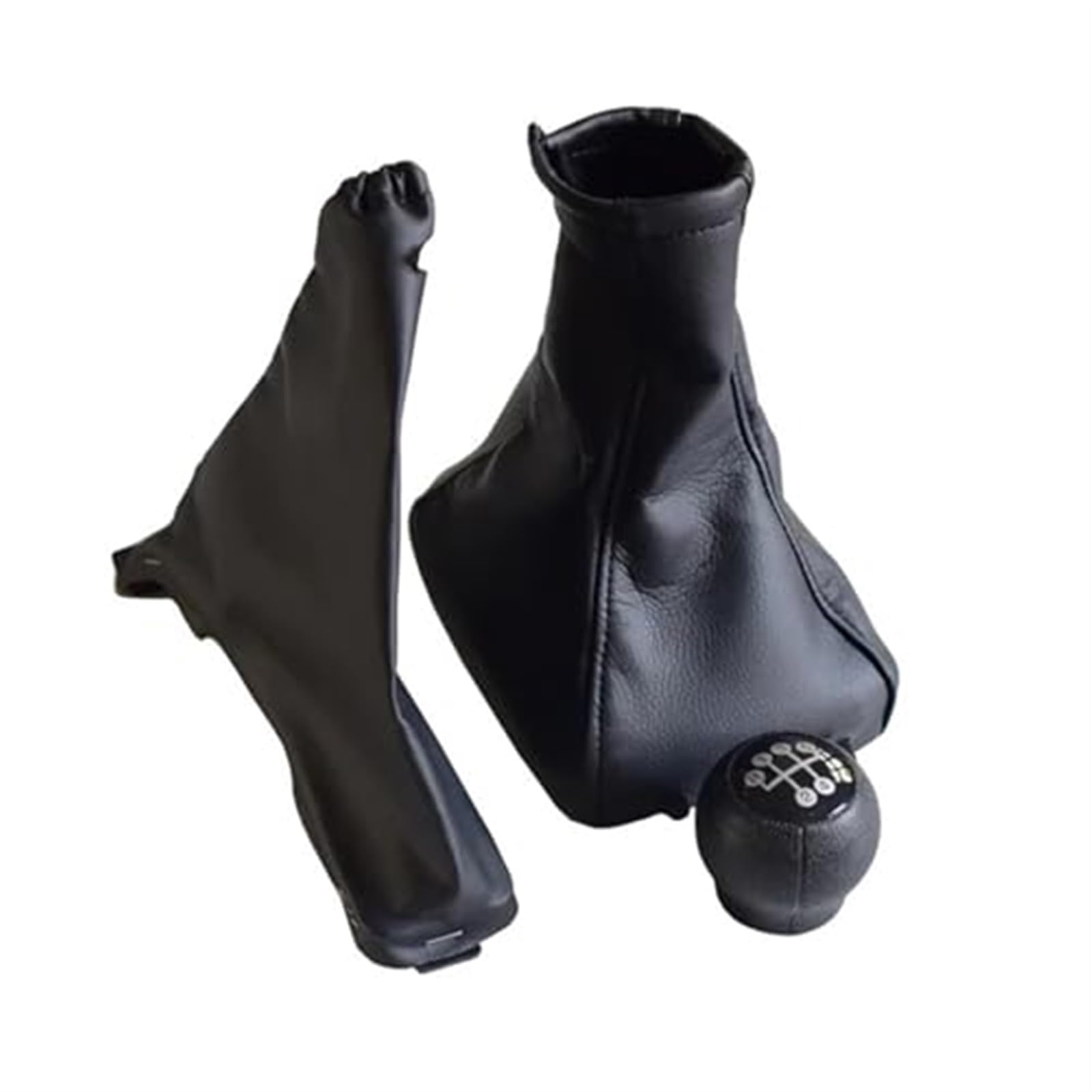 Szwaldaper Manuelle 5-Gang-Schaltknaufabdeckung, for Vauxhall, for Opel, Astra II G Zafira A 1998–2010, Auto-Styling-Hebel mit Ledermanschette Automatik-Schaltknauf(Black 3Pcs) von Szwaldaper