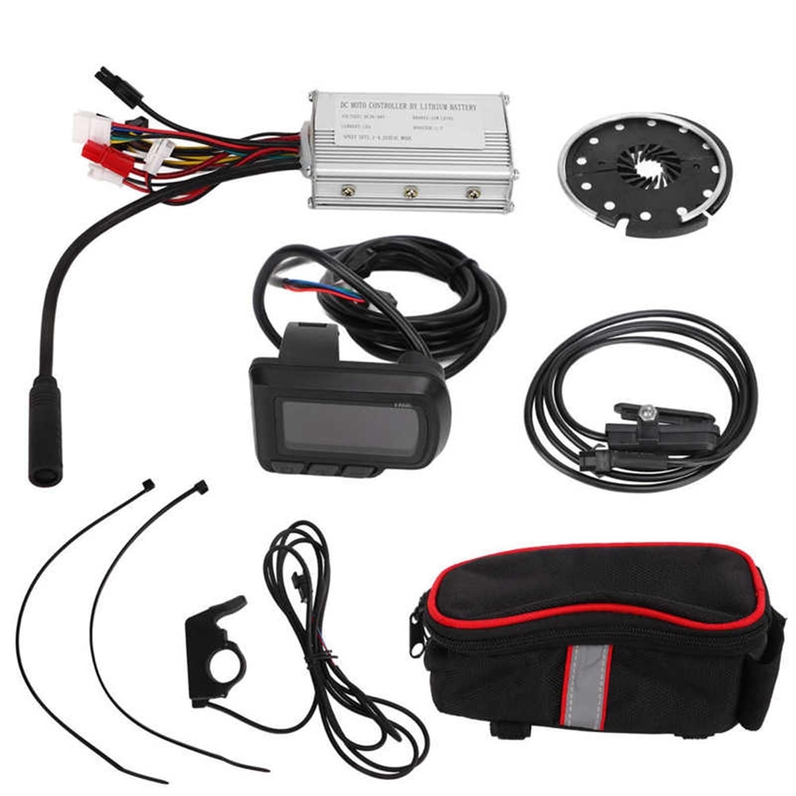 Szwaldaper Passend für: 24 V, 36 V, 48 V, Motor-Controller-Kit for Elektrofahrräder, Umrüstsatz for Elektrofahrräder, Daumengashebel for E-Bikes mit Display Armaturenbrett für Elektroroller von Szwaldaper