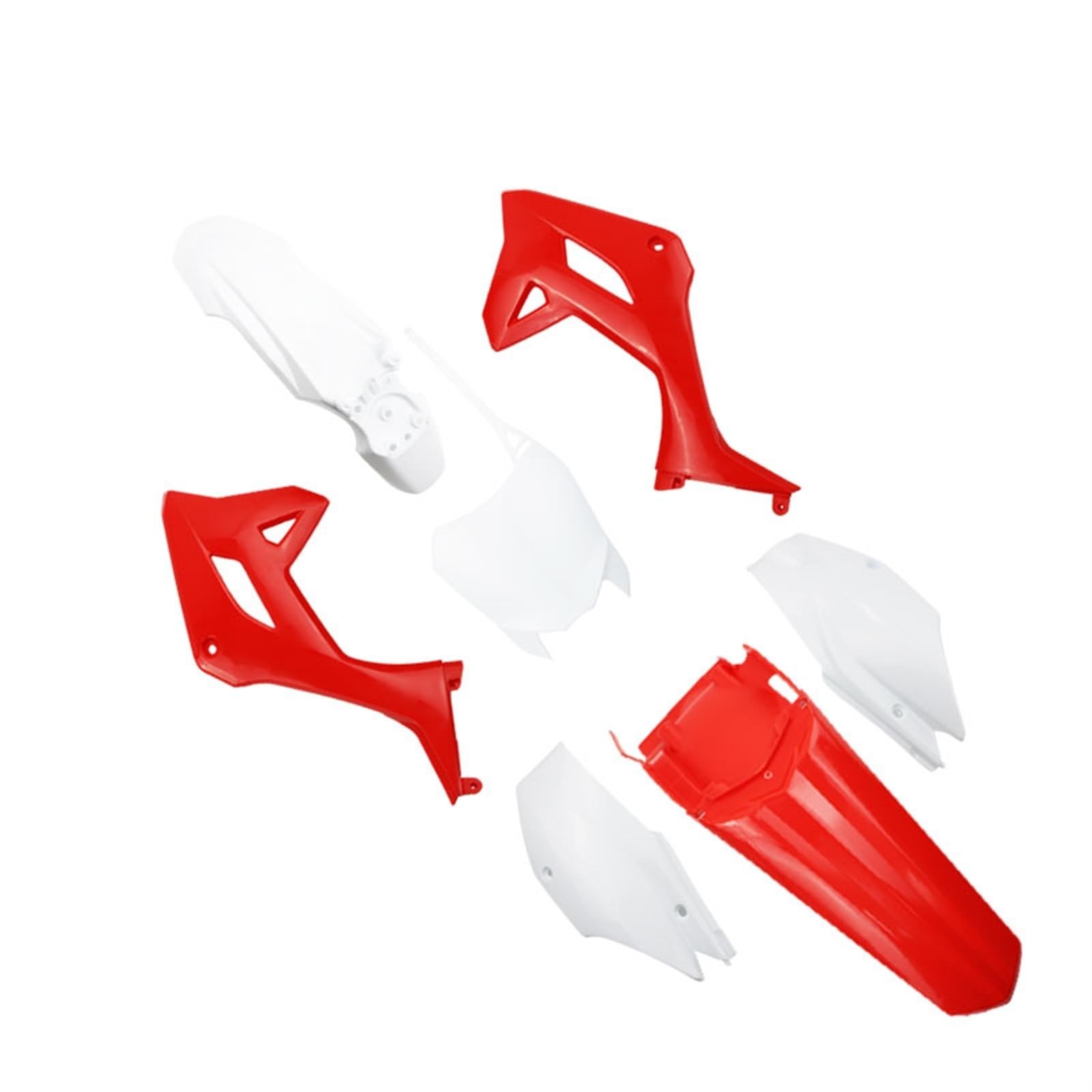 Szwaldaper Pit Dirt Bike CRF125 2022 Körper Abdeckung Motorrad Kunststoff Verkleidung Kit CRF 125 Serie 110CC Motocross Ersatzteile Motorradverkleidungsschalen(Red-White) von Szwaldaper