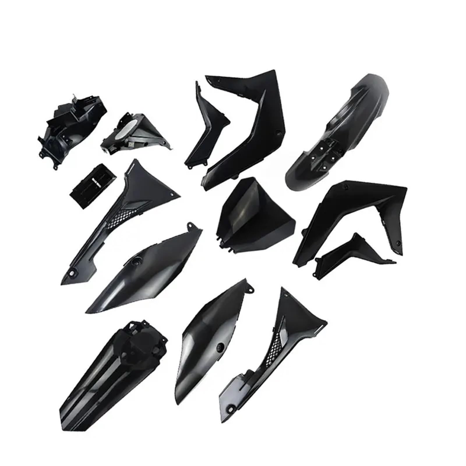 Szwaldaper Pit Dirt Bike Kotflügel Vorne Hinten Kotflügel Nummernschild Verkleidung Kit Set, for Kayo T2 T4 T 4 Motorrad Motocross Zubehör Motorradverkleidungsschalen(Black) von Szwaldaper