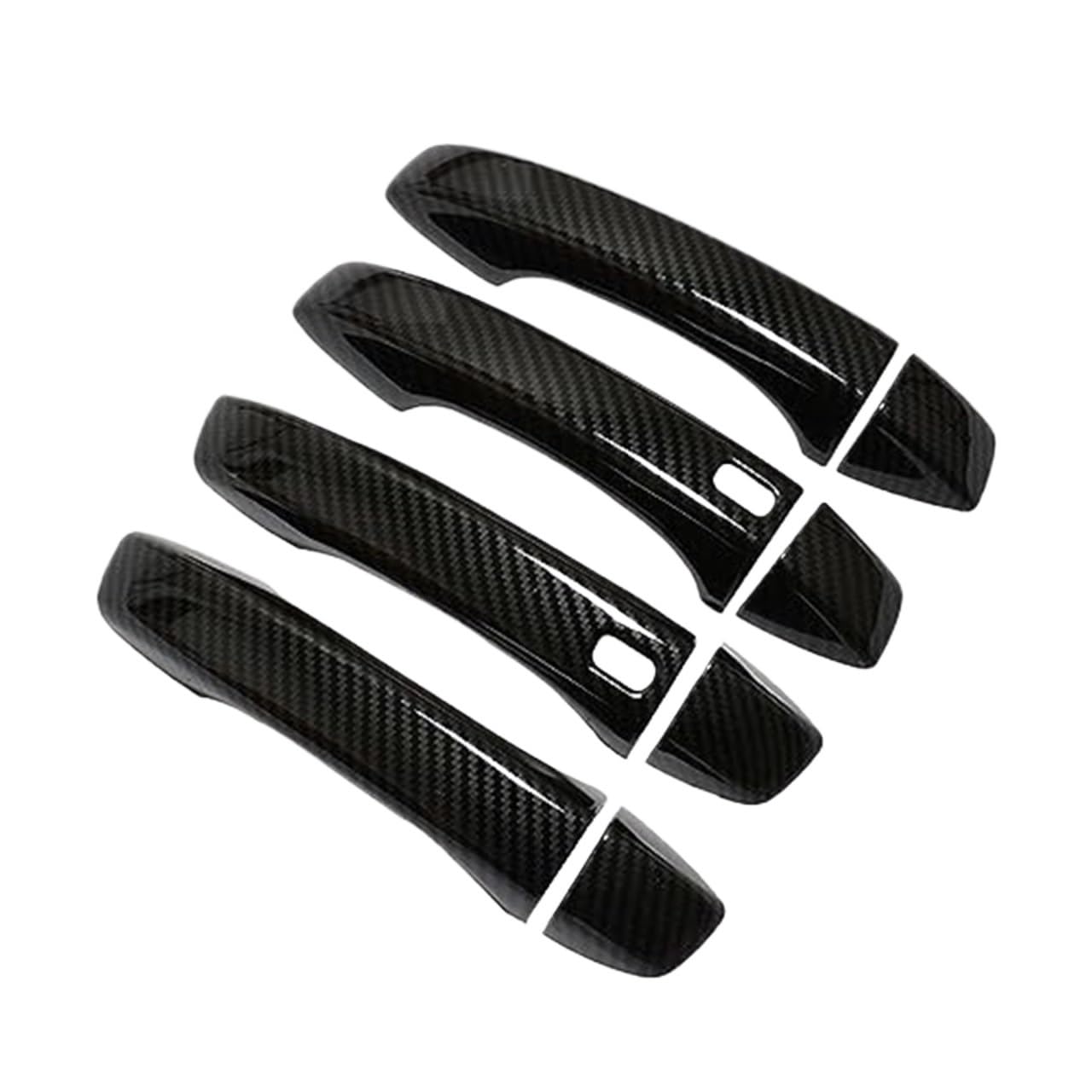 Szwaldaper for MG, ZS 2017 2018 2019 2020 2021 2022 Kohlefaser Chrom Autotürgriffe Abdeckung Zierleiste Styling Aufkleber Autozubehör Autotürgriffabdeckung(Black Carbon 2 Buttons) von Szwaldaper