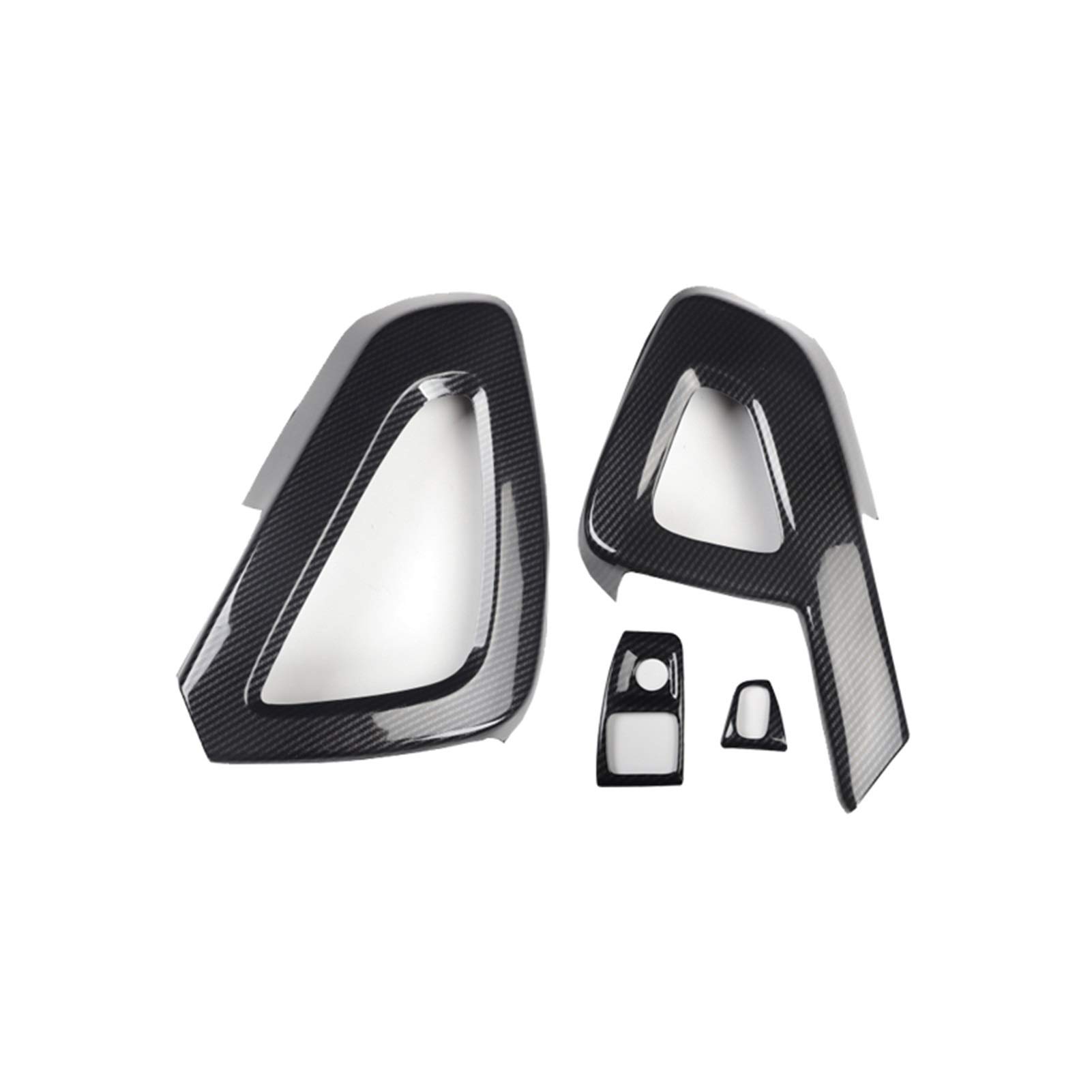 Szwaldaper for Mercedes, for Smart, 451 Fortwo Auto-Innenleisten Dekorationsaufkleber ABS 3D-Aufkleber Kohlefaserfarbe Auto-Entlüftungsringabdeckung(1.0T Door armrest) von Szwaldaper