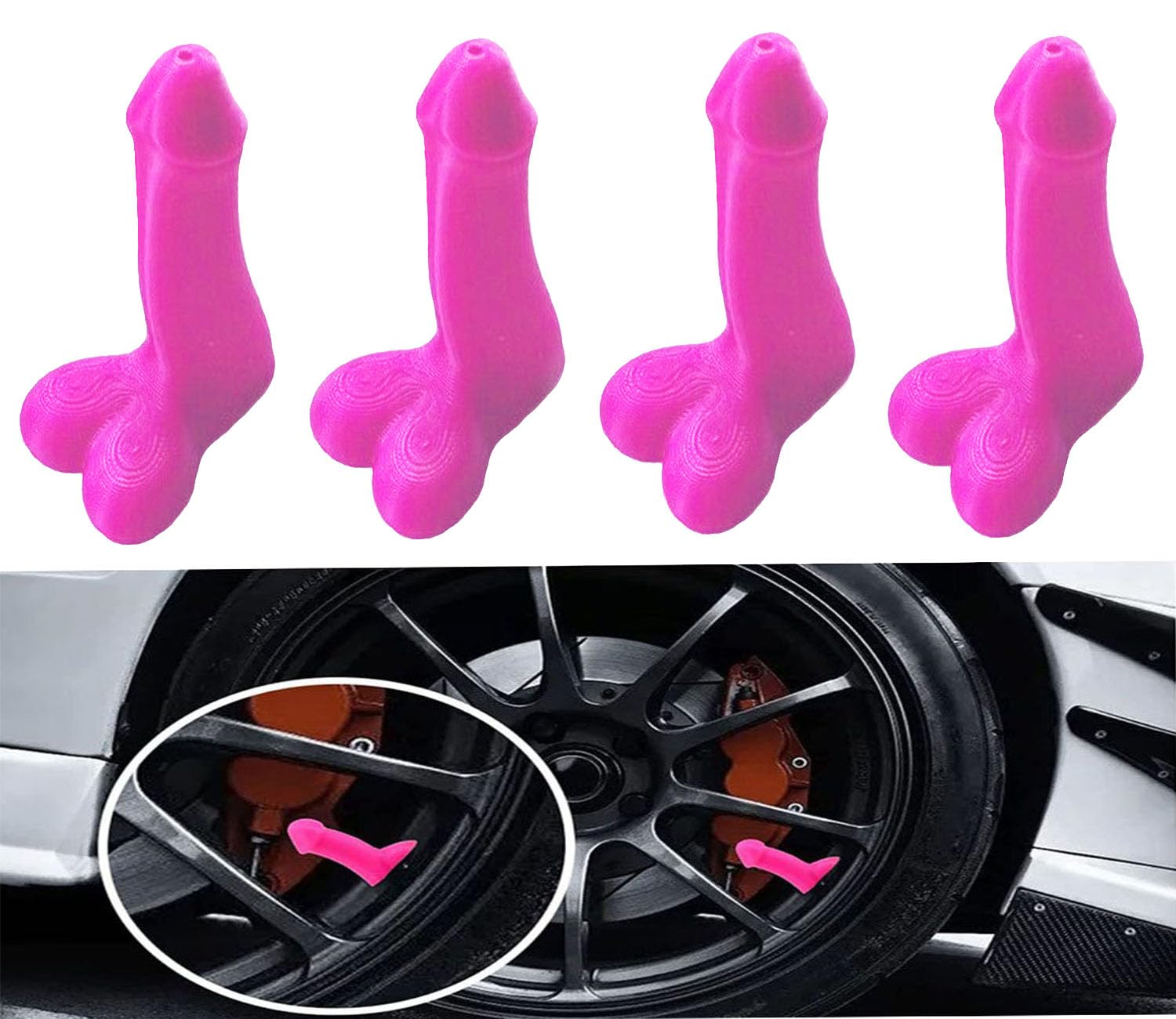 4 PCS Prank Tire Valve Stem Caps Funny Airtight Dust Proof Covers Universal for Cars, SUVs, Bike, Trucks and Motorcycles, Car Wheel Tire Exterior Accessories Set B3 von T SOLEIL LESS IS MORE