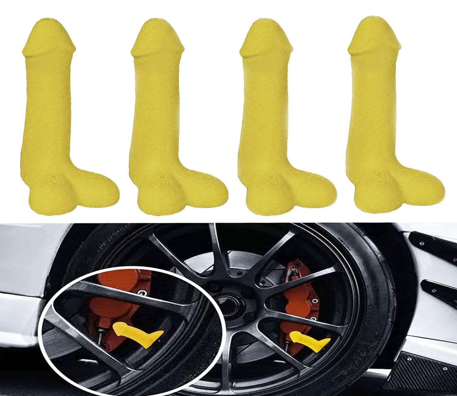 4 PCS Prank Tire Valve Stem Caps Funny Airtight Dust Proof Covers Universal for Cars, SUVs, Bike, Trucks and Motorcycles, Car Wheel Tire Exterior Accessories Set B5 von T SOLEIL LESS IS MORE