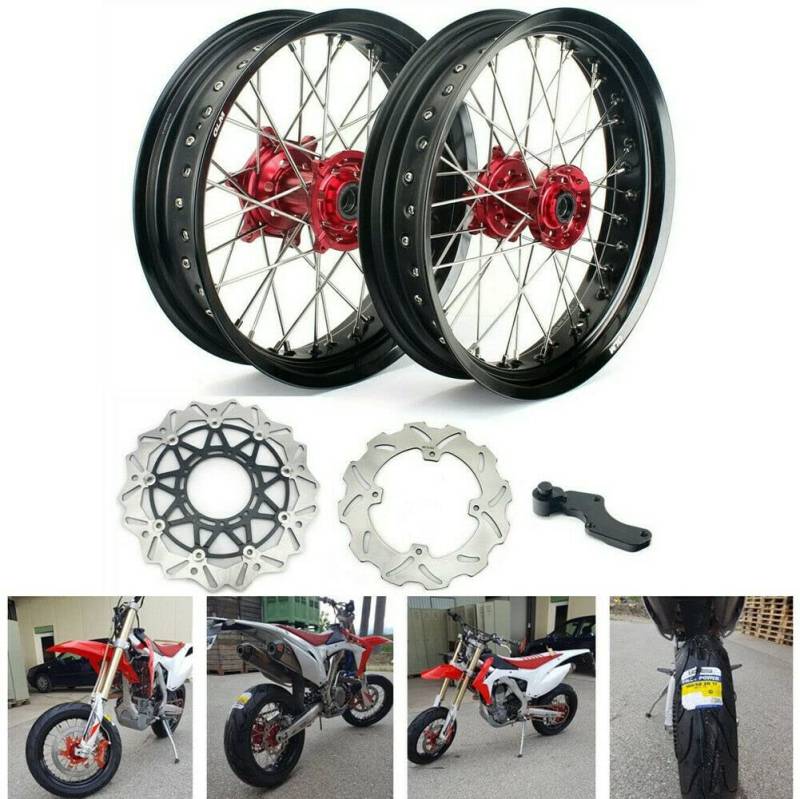 TARAZON 17" Radsatz Felgen Vorderrad Hinterrad Bremsscheiben für Honda CR125/250R CRF 250 450 R X von TARAZON