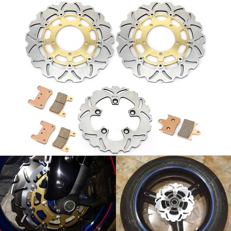 TARAZON Vorne Hinten Bremsscheiben +Bremsbeläge für Suzuki GSXR1000 GSX-R 1000 2005 2006 K5 K6 von TARAZON