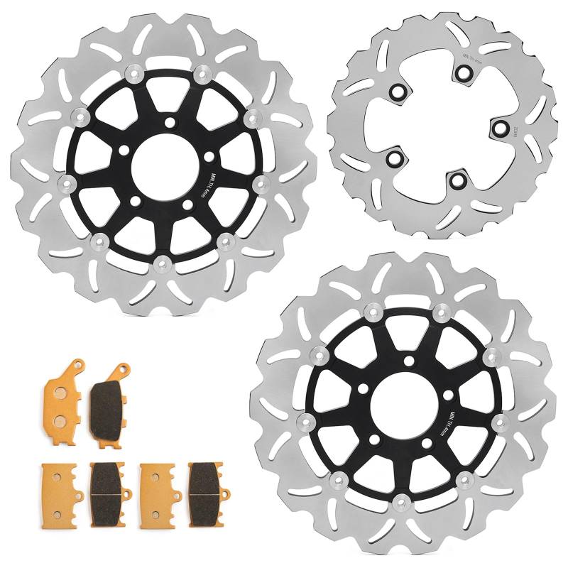 TARAZON Vorne Hinten Bremsscheiben +Bremsbeläge für Suzuki SV 1000 S SV1000S SV1000 2003-2007 von TARAZON