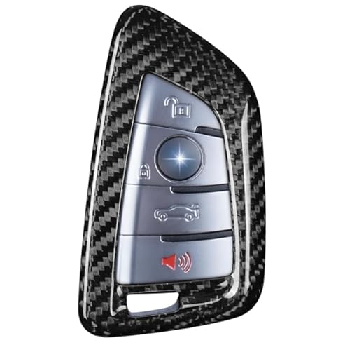 T-Carbon Kompatibel mit BMW Schlüsselanhänger-Schutz mit Schlüsselanhänger, Glasfaser-Schlüsselanhänger-Schutz Kompatibel mit BMW 2 3 4 5 6 6GT 7 8 Series Schlüsseletui (schwarz) von T-carbon