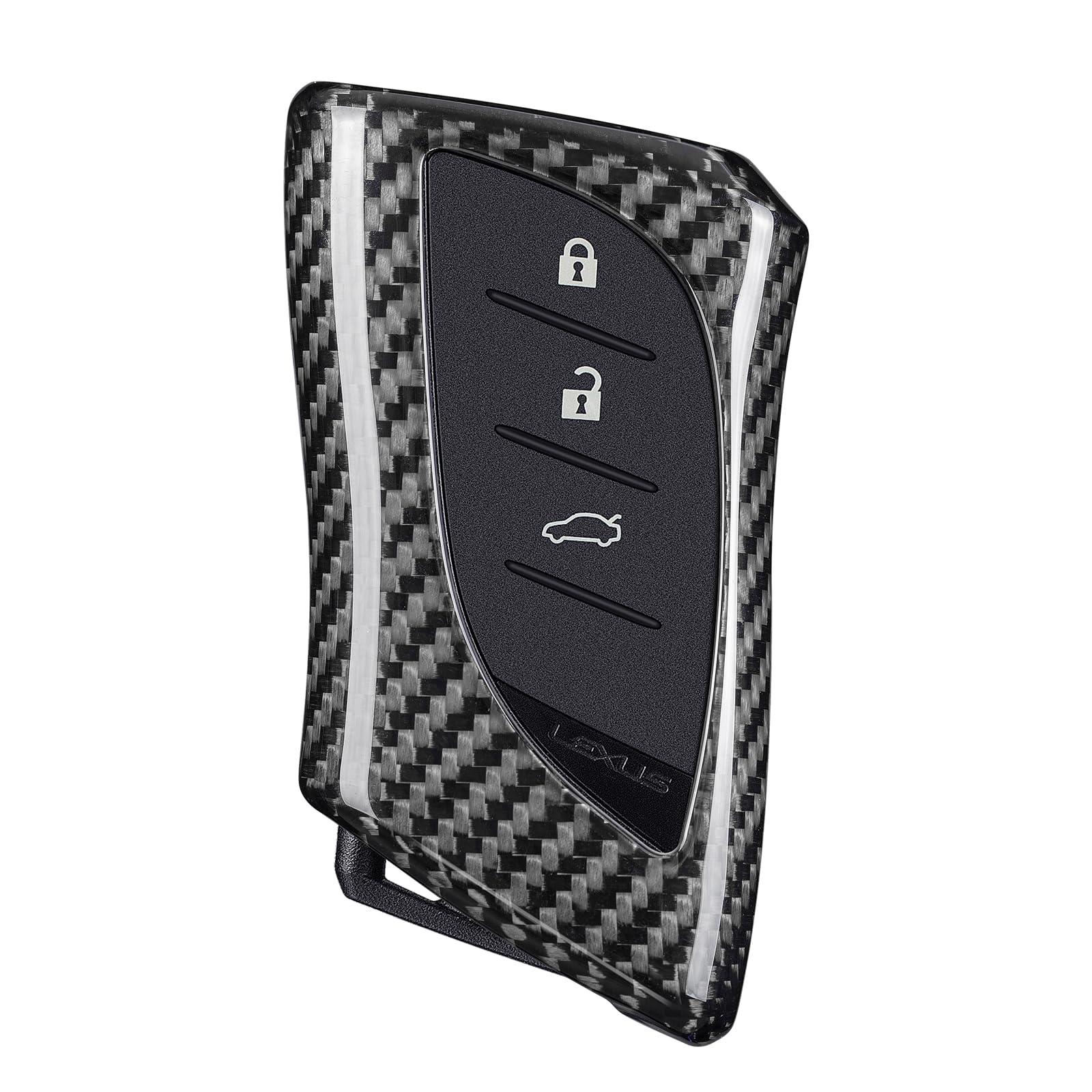 T-Carbon für Lexus Schlüsselanhänger-Etui, Fiberglas-Schlüsseletui für Lexus GX460 LC500 LS500 RZ450 RX350 ES350 NX 2018–2023 Fernbedienungsschlüsseltasche (Silber Schwarz) von T-carbon
