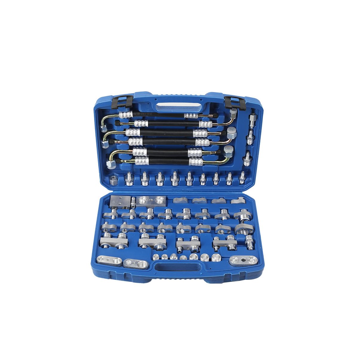 TABODD 56 Stück Automotive Klimaanlage Leck Test Kit, Aluminium Auto Reparatur Werkzeug Klimaanlage Lecksucher A/C Kompressor Erkennung Reparatur Tool Kit mit Toolbox von TABODD