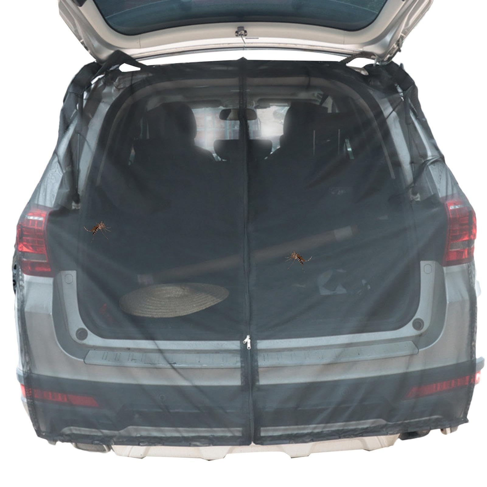 Auto Camping Netz Atmungsaktiv Mesh Netz für Auto Anti-Fliegen Netz Kofferraum Sichtschutz Lüftungsgitter für SUV, MPV und Van - Heckklappennetz für UV Sonnenschutz von TABSIRAH