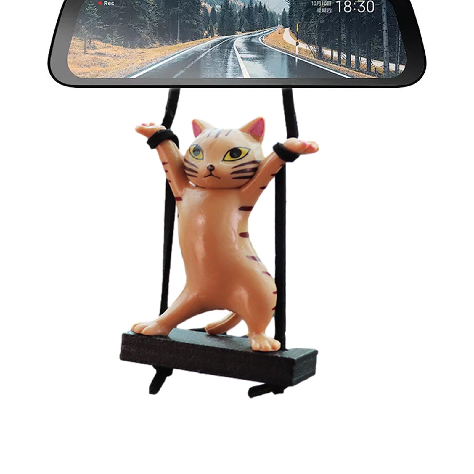 Niedlicher Katzen-Auto-Anhänger | Niedlicher Auto-Rückansicht-Anhänger – lustige, niedliche Katzenfigur, Auto-Innenspiegel-Anhänger und Auto-Innendekoration von TABSIRAH