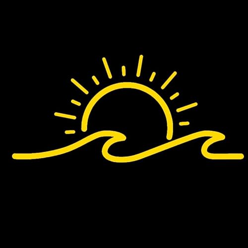 TACINO Autoaufkleber CS31394# 24x11 cm Sonne & Wave Beach gestanzter Vinyl-Aufkleber, Autoaufkleber, wasserdicht, Autodekore auf der Karosserie, Stoßstange, Heckscheibe von TACINO