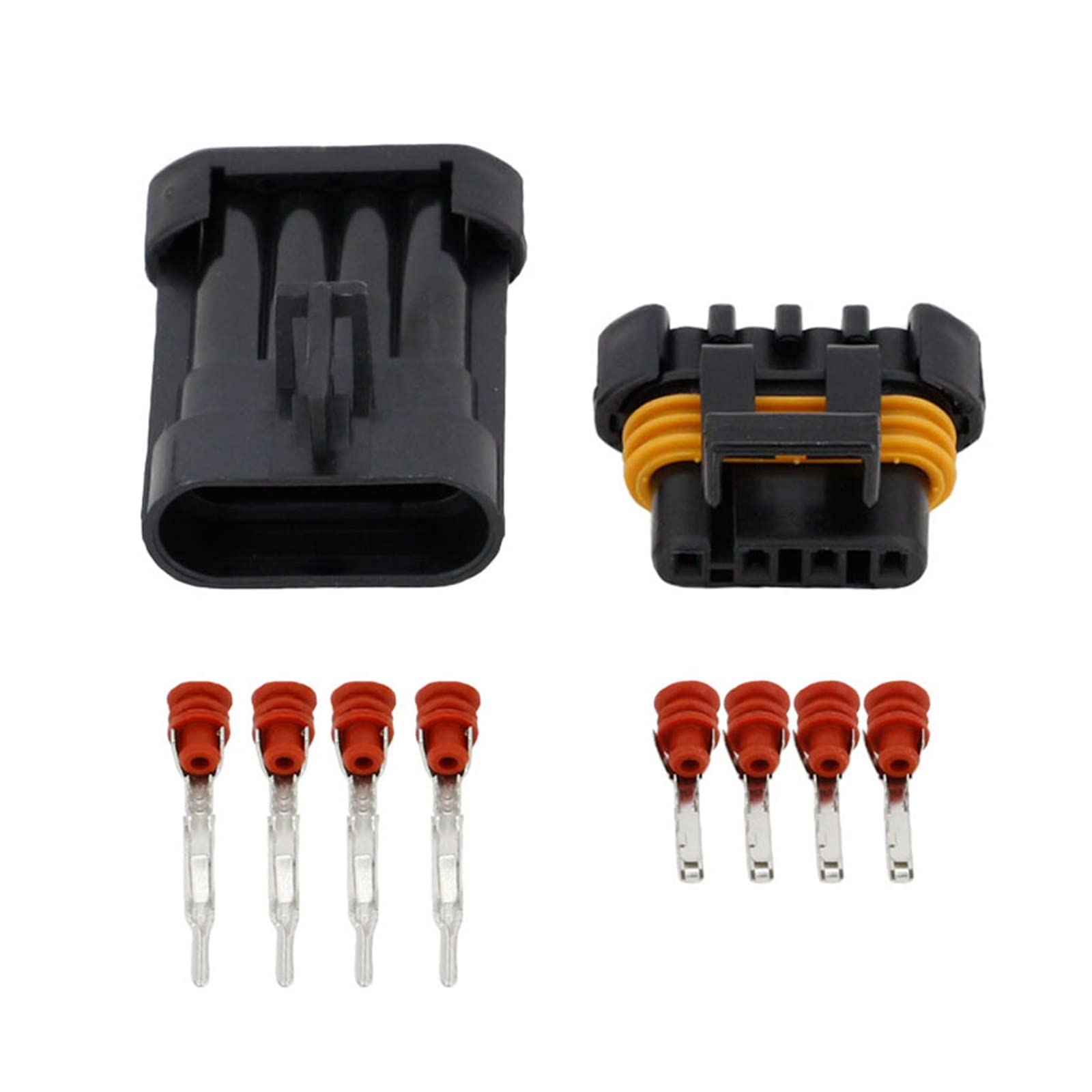 TACOON 4-polige Schutzhülle mit wasserdichtem Anschluss Sensorstecker mit Anschluss DJ7043Y-1.5-11/21 4P (Color : Male Female Plug, Size : 10 Sets) von TACOON