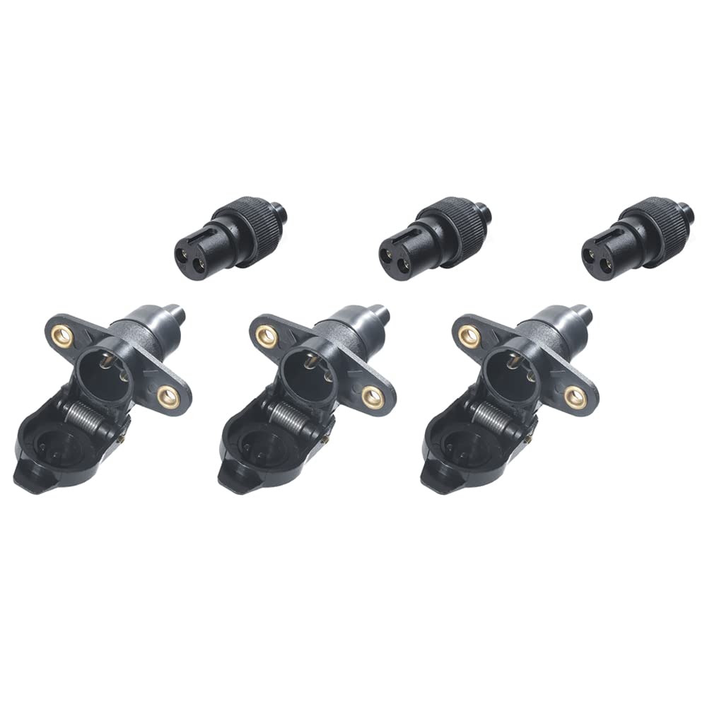 TAEUYYM 3 Stück Stecker 2 Polig und Steckdose 2-Polig, 12V 2 Polig Traktor Stecker Steckdose, 2 Polig Stecker Für Anhänger/Traktor/Landwirtschaftliches Fahrzeug/Landwirtschaftliche Maschinen von TAEUYYM