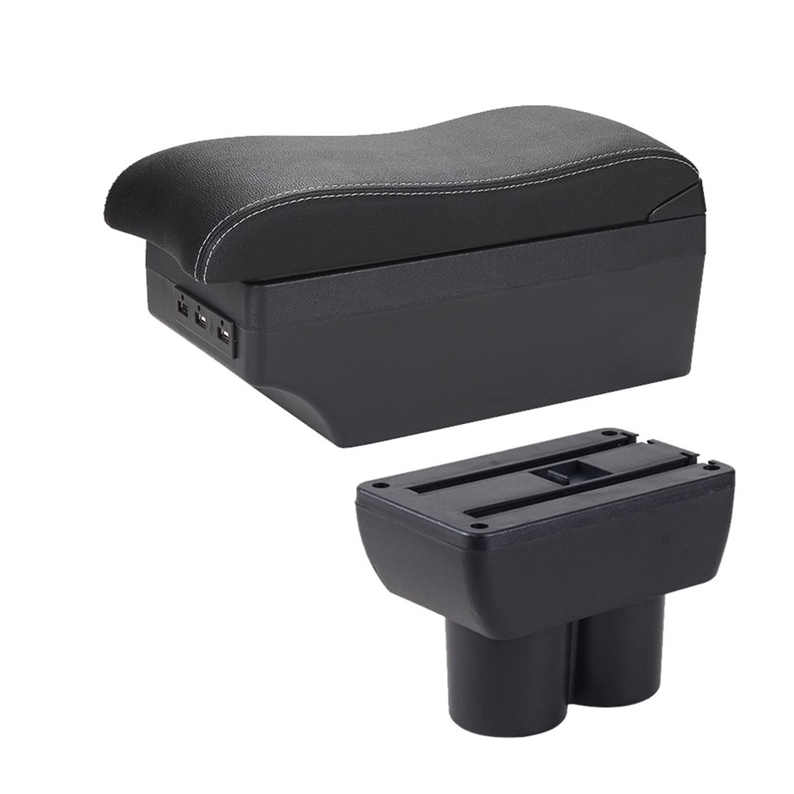 Mittelkonsole Aufbewahrungsbox Auto Reservoir Details Autozubehör Für S&UZUKI Für Jimny 2009 2010 2013 2014 2015 2016 2017(A3 Black white 7USB) von TAFASVCVMK