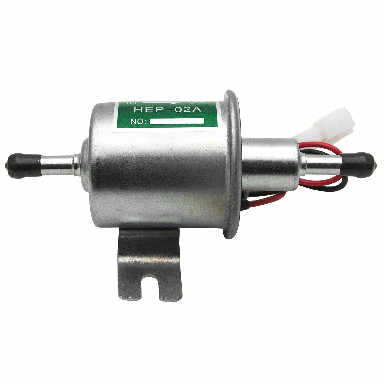 Universal-Kraftstoffpumpe, Universal-Kraftstoffpumpe, 12 V, HEP-02A, Benzin-Benzinschraube, Befestigungsdraht, Metall, elektronische Kraftstoffpumpe für Automotor (Silber) von TAIBOSL