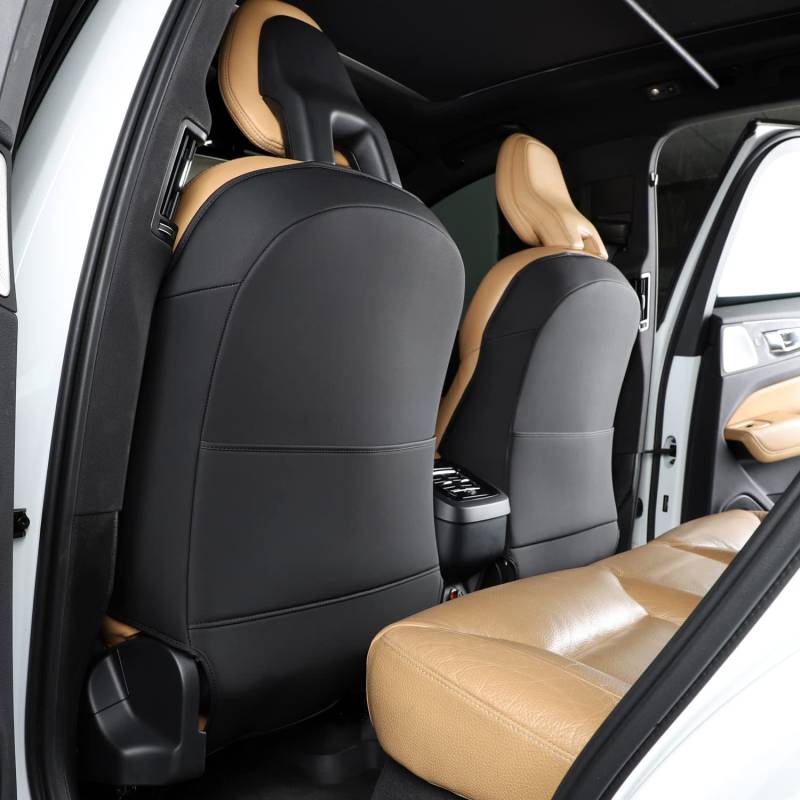 TAIKOO Rücksitzschoner kompatibel mit Volvo XC90 XC60 S90 S60 V90 V60, Kick-Matten, Zubehör für Kinder, Schwarz, 2 Stück von TAIKOO