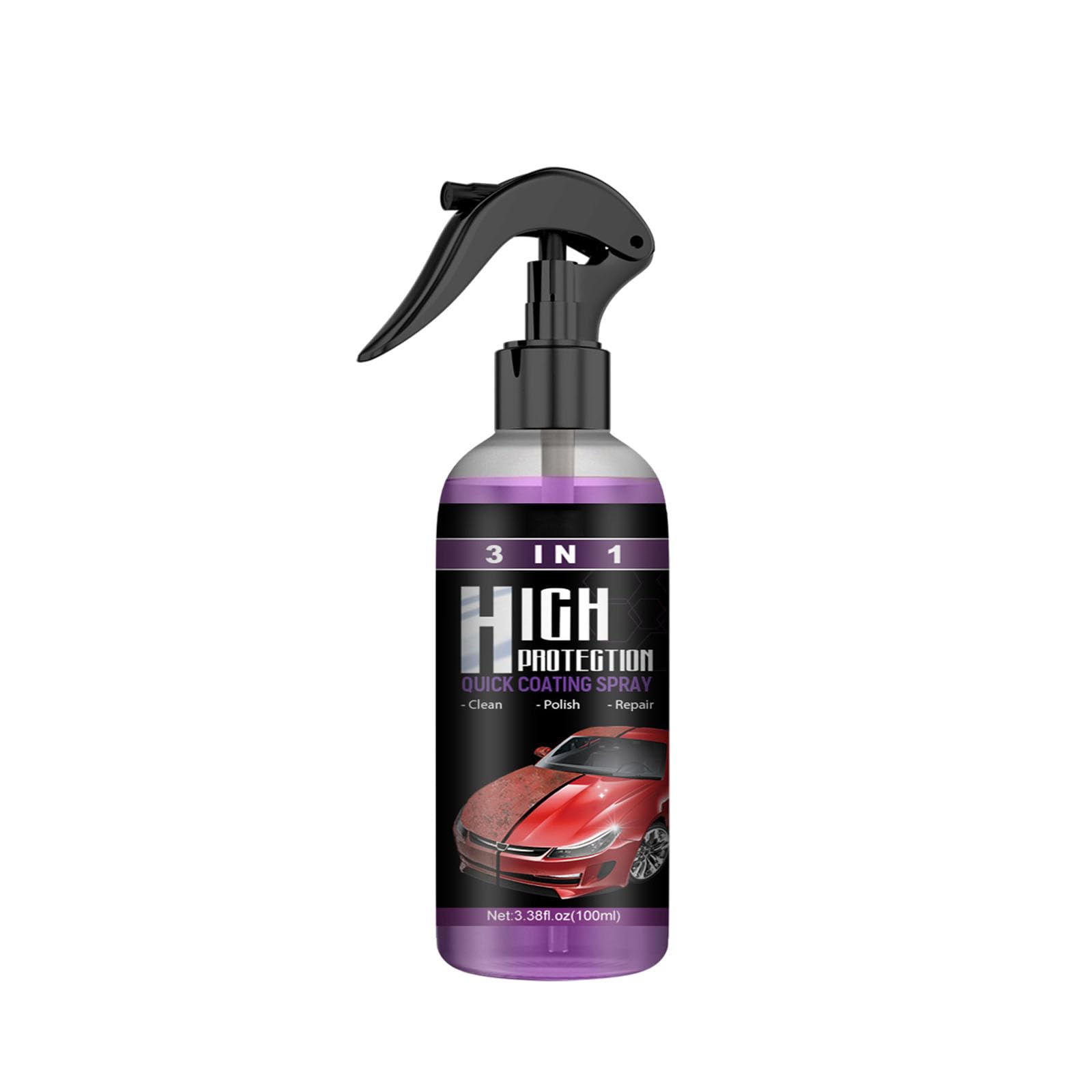 3-in-1-Spray mit hohem Schutz, 3-in-1-Schnellbeschichtungsspray für Autos mit hohem Schutz, Autopolitur, multifunktionales Beschichtungserneuerungsmittel, Nano-Kratzspray für Autos (100ML,1PC) von TAITUS