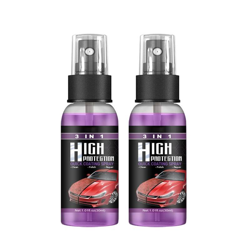 3-in-1-Spray mit hohem Schutz, 3-in-1-Schnellbeschichtungsspray für Autos mit hohem Schutz, Autopolitur, multifunktionales Beschichtungserneuerungsmittel, Nano-Kratzspray für Autos (30ML,2PC) von TAITUS